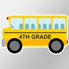 CafePress 4TH Grade School Bus Medium Die Cut Sticker, 5.75"