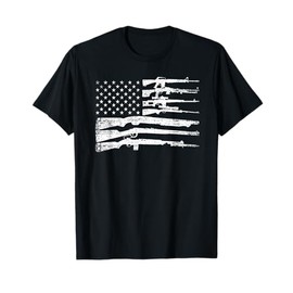 American Flag Guns Vintage 2nd Amendment Pro Gun T-Shirt