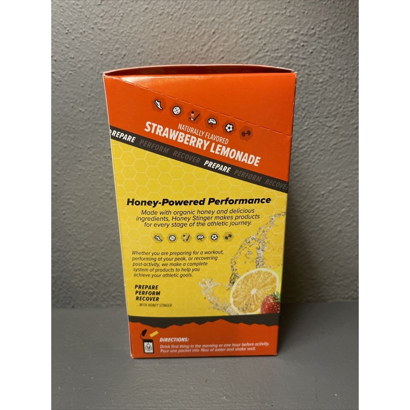 Honey Stinger Strawberry Lemonade Rapid Hydration Recovery 10 Pack Box