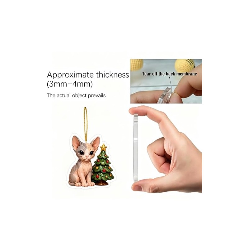 Christmas Advent Calendars 2026, 2D Cute Cat Acrylic Ornaments