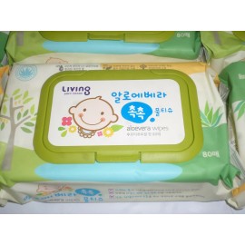 living soft tissue wet wipes - aloevera wet wipes 80 count