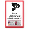 Komma Security Area Video Surveillance Sign Multilingual 20 x 30