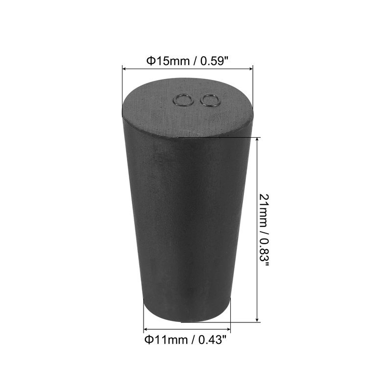 sourcing map Rubber Tapered Plug 11mm to 15mm Solid Test