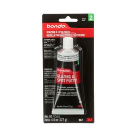 Bondo Glazing and Spot Putty, Fills Pinholes, Scratches, Minor Dings & Hairline Cracks, 4.5 oz, 1 Tube