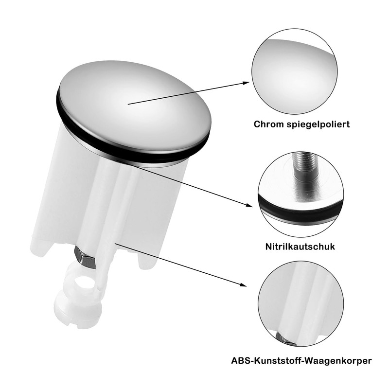 Aoyfuwell Sink Plug, Pack of 2 Drain Plugs, Sink, Universal