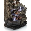 Alpine Corporation - 14" Tall Indoor Tiered Log Tabletop Fountain