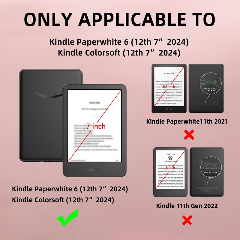 ETLKJVBL for Kindle Paperwhite 12th Generation Case 7", 360 Degree