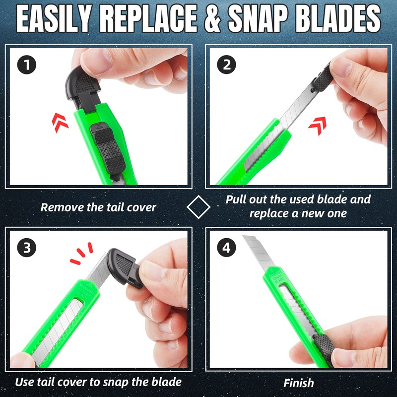 TIFICAL 42 Pack Box Cutter Retractable, 9MM Snap-Off Blade Utility