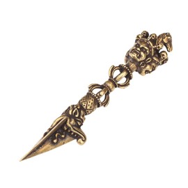 DECHOUS Tibetan Vajra Dorge Phurba Pestle Vintage Pestle Demon Pestle Buddhism Religious Supplies Vintage Antique Sculptures Tibetan Buddhism Decoration