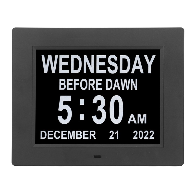 8inch Digital Day Calendar Clock Alarm Reminders 8 Languages Large