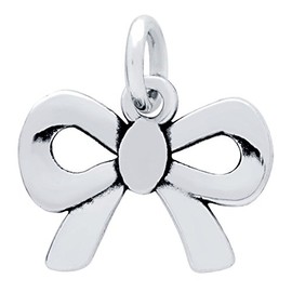 CloseoutWarehouse Sterling Silver Ribbon Bow Charm