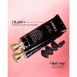 Truly Beauty 24K Gold Black Soap for Face and Body with Chamomile and Turmeric - African Black Soap for Acne, Hyperpigmentation & Signs of Aging - 5oz