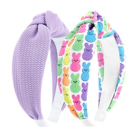 Lanmerry Easter Knot Headbands for Women Rabbit Hairbands Bunny Egg Wide Headband Girls Headbands Fashion Cosplay Hairbands Easter Hair Accessories Purple