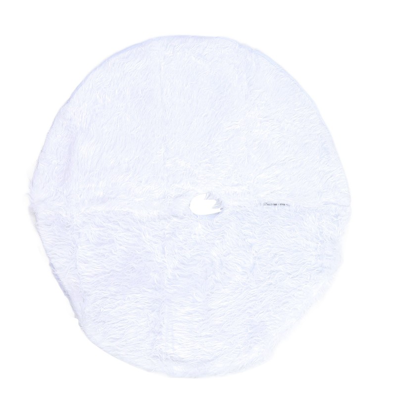 35.4in Christmas Tree Skirt White Fine Workmanship Soft Thick Fluffy