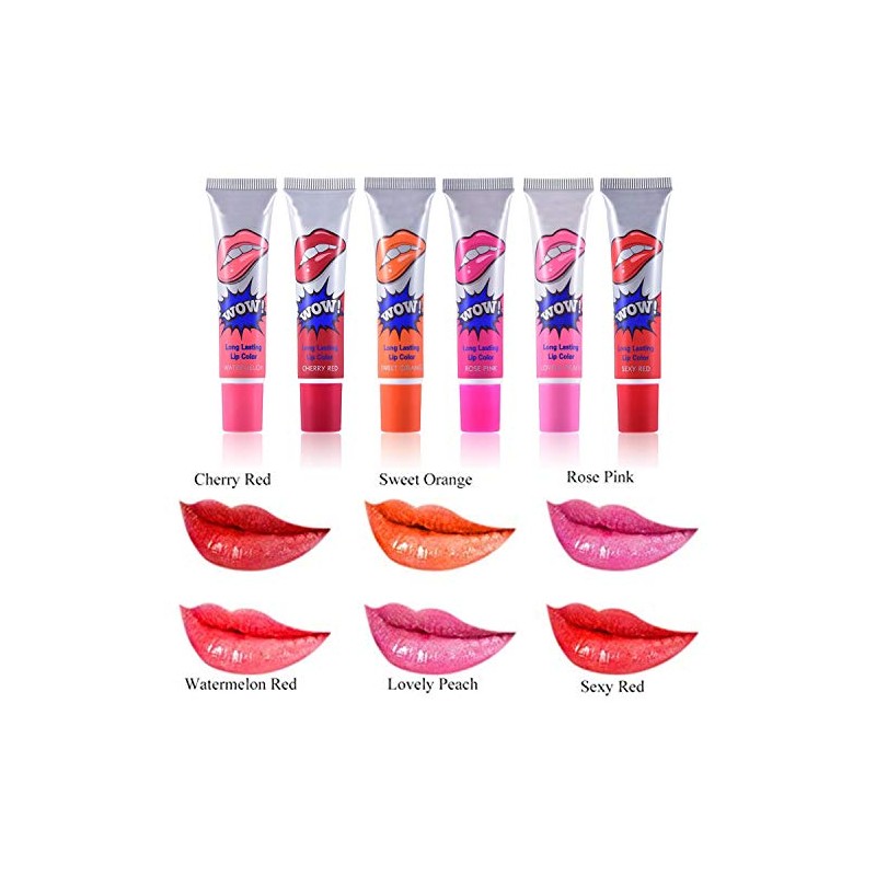WOW! 6 pcs/Set Peel Off Lip Gloss Mask Multicolor Lip