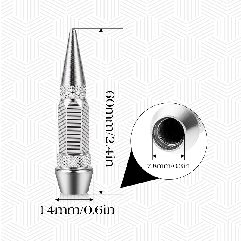 4 PCS Spiked Aluminum Valve Stem Caps, Heavy Duty Dust-Proof
