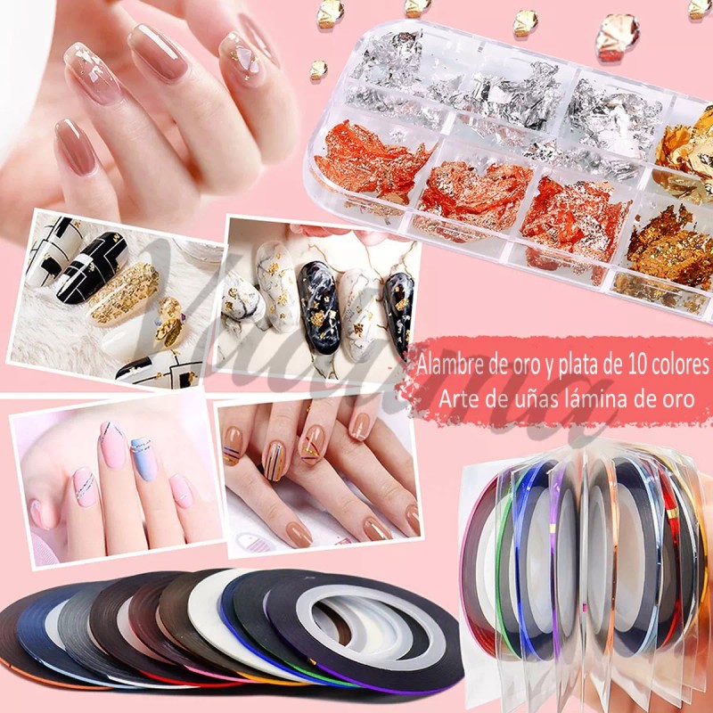 Vaduma Kit De Arte De Uñas, Pinceles Decorar Manicura Decoración