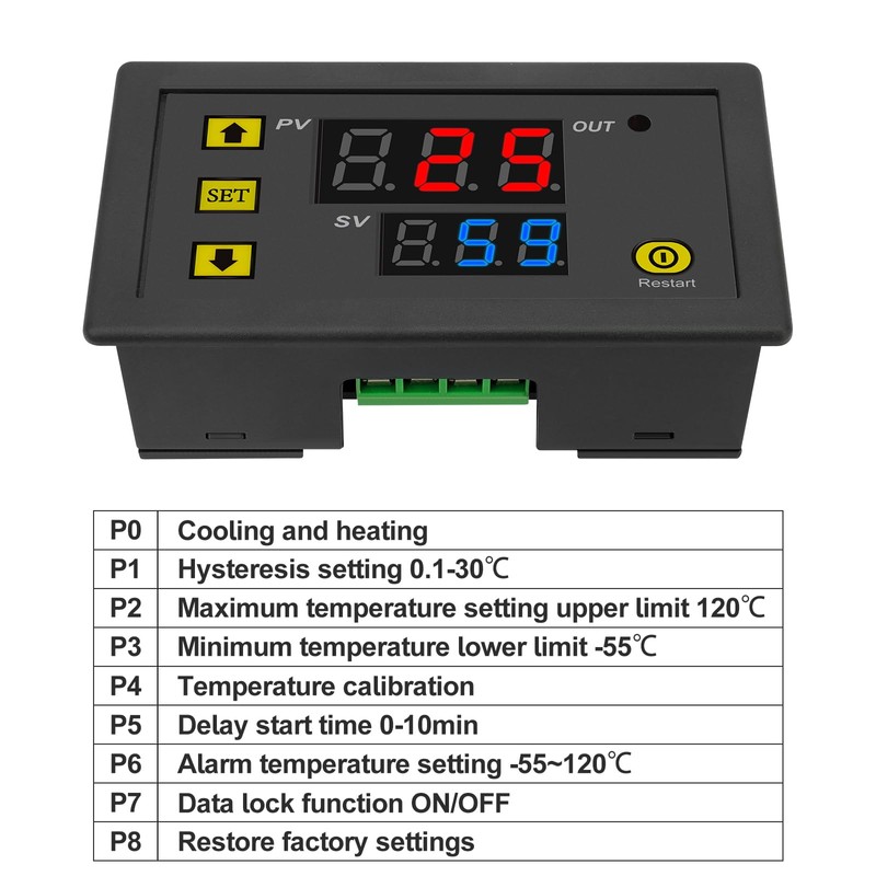 12V Temperature Controller Module -50 to 120°C Digital Temperature Switch