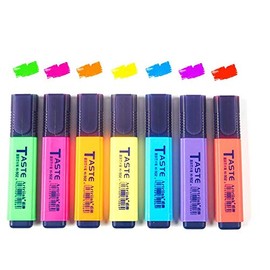 Pack of 8 Original Pastel Highlighters, Colourful, Highlighters, Bright Colours Markers