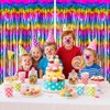 Wqafe 2PCs Rainbow Glitter Tinsel Curtains 3.2x6.5ft Foil Iridescent Curtain