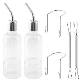 Lotsdonxia 2 Pcs Pet Waterer Bottles Set,Hanging Drinking Bottle,Licking Drinking Bottles,Non-Drip Automatic Water Dispenser for Rabbits, Hamsters, Kittens, Chinchillas and Other Pets to Drink Water
