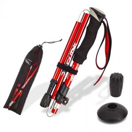 1P Red Climbing Stick Foldable Duralumin Folding Cane Ultralight For hiking