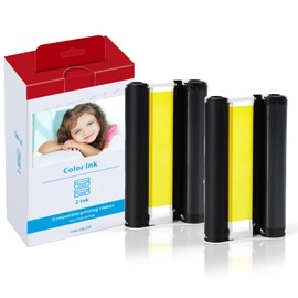 Selphy CP1300 CP1500 KP-108IN Color Ink Cassette Compatible with Canon Selphy CP1200 CP1000 CP910 CP900 CP760 CP740 CP Wireless Compact Photo Printer 4 x 6 inch (KP108 Ink only, No Paper), 2-Pack