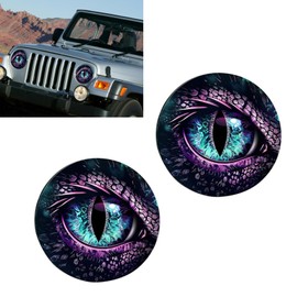 Opuweiy 2 PCS Beast Eyes Sticker, Wrangler Car Light Decals, Water-Proof Round Light Decal, Off-road Car Light Sticker (Purple)