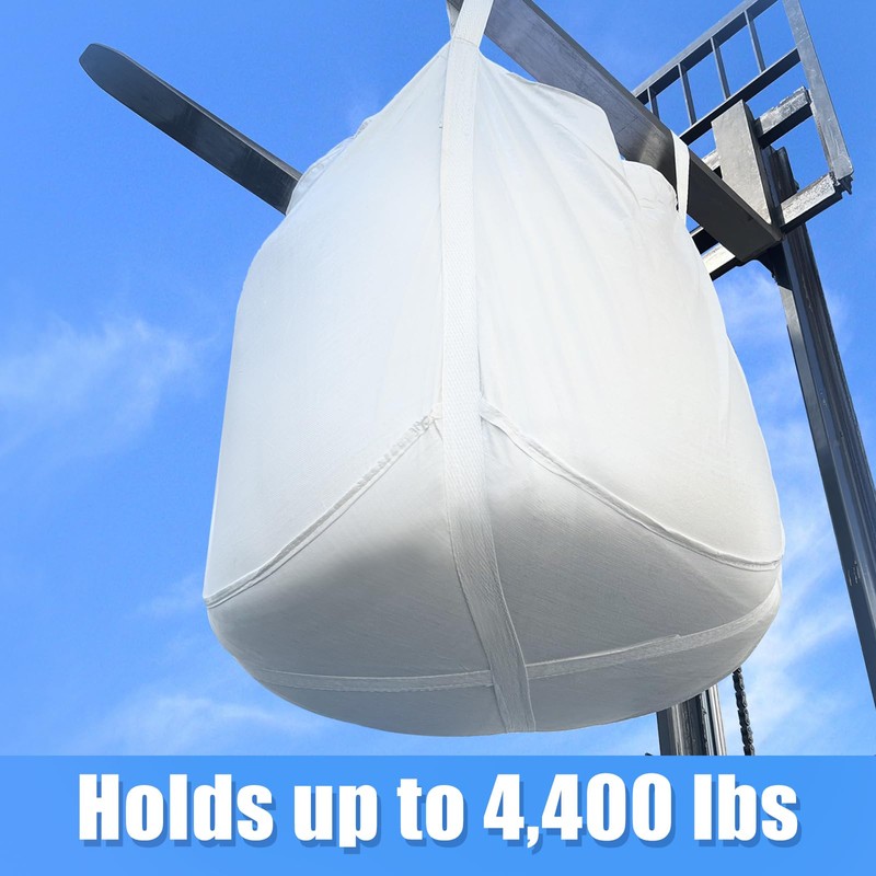 S-Helper FIBC Bulk Bag - 4400 lbs Capacity, 35x35x43 inches,