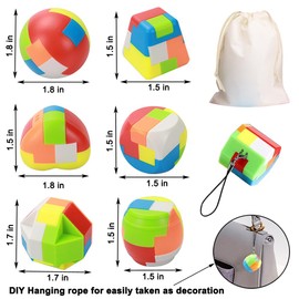 16 Pack Brain Teasers Puzzles for Kids & Adults, Brain Teasers Metal IQ Toys Puzzle Mind Game 3D Coil Cast Wire Unlock Interlock Magic Ball Puzzles for Teenagers