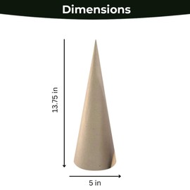 Paper Mache Cones Bulk Set Large Quantity- 13.75 x 5 Inches (25)