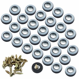 Waziaqoc 40 Pack 3/4 Inch Screw on Chair Gliders, Heavy Duty PTFE (Teflon) Chair Leg Slides, Reusable Furniture Leg Moving Pads Protector for Carpet, Tiled and Hardwood Floors