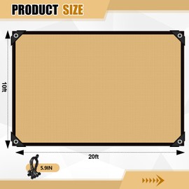 Fanfanwin 95% Pergola Shade Cover with Grommets,10' x 20' Outdoor Sun Shade Cloth Universal Pergola Replacement Canopy Privacy Screen for Patio Garden Gazebo Deck Porch Backyard,Wheat