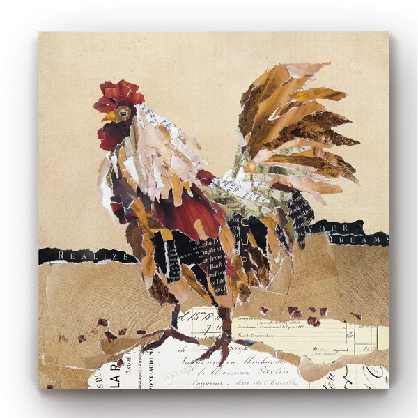 Renditions Gallery Country Rooster II Modern Artwork on Stretched Canvas