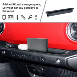 Grab Bar Tray Compatible with 2018 2019 2020 2021 2022 2023 Jeep Wrangler JL and Gladiator JT, Passenger Side GrabTray Storage Organizer for JLU JTU Accessories (18-23)