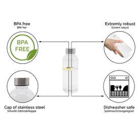 Zollner24 Water Bottle, Approx. 1 litre or 600 ml, Tritan plastic, 00000223