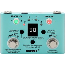 HOEREV Drum Looper Tuner Effect Audio Workstation Guitar Pedal