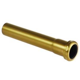 18 Gauge Brass Slip Joint Extension Tube 1-1/4” OD x 8” with Nut and Rubber Washer, P Trap Extension Tube, Sink Drain Tailpiece Tube Extension Heavy Duty, Brushed Brass Gold