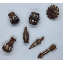 Polyhero Dice The Rogue Set Top Brass Dice