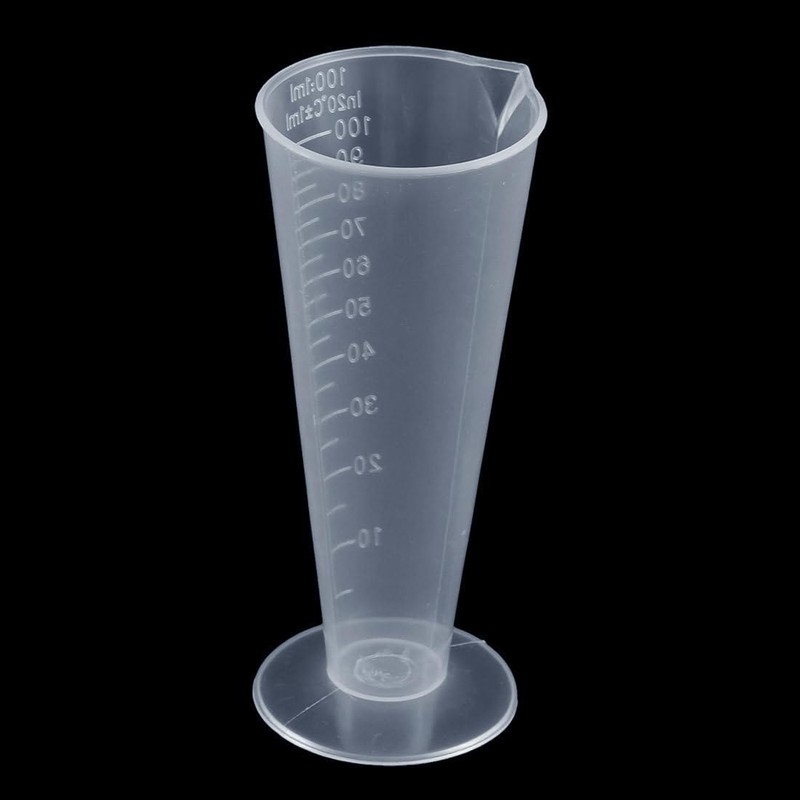 RUIAN Conical Measure Cup 100ml Capacity Cone Shape Translucent Plastic