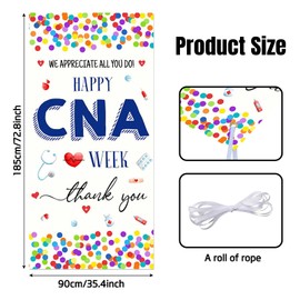 Lofaris Happy CNA Week Door Cover 6x2.9ft, We Appreciate You Door Banner, Nurse Assistant Appreciation Party Decorations