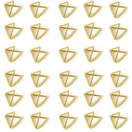 Jindizi Mini Place Card Holders, Triangle Shape Wedding Table Number Holders Picture Photo Holder, Seating Labels Placecard Clips Stand with 40 Blank Table Cards (Gold)