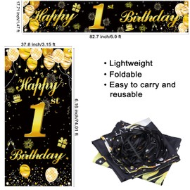 1st Happy Birthday Door Banner IMISI Birthday Decorations Birthday Backdrop Decorations for a Party