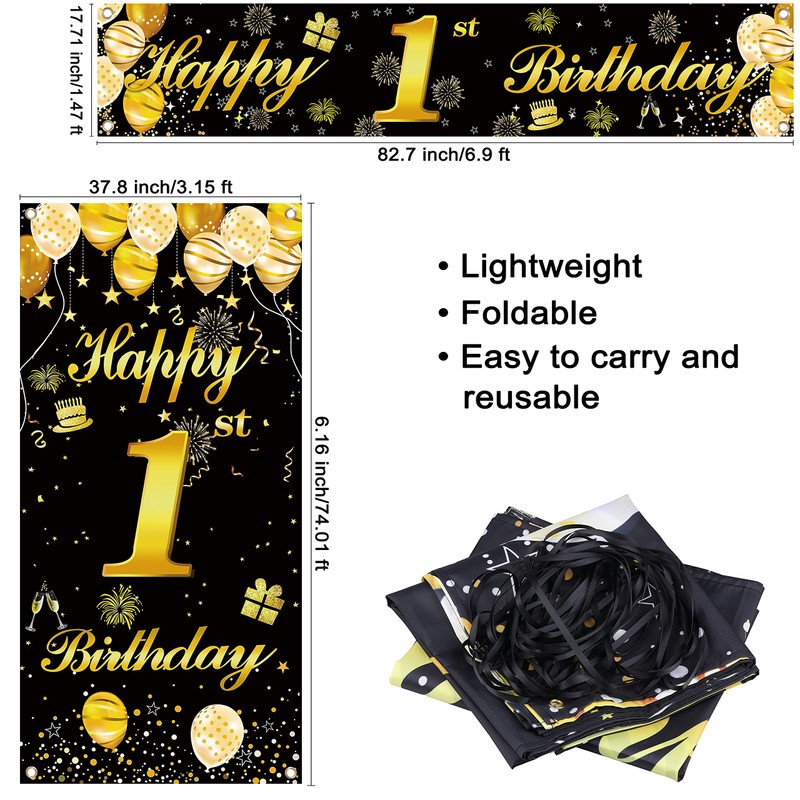 1st Happy Birthday Door Banner IMISI Birthday Decorations Birthday Backdrop