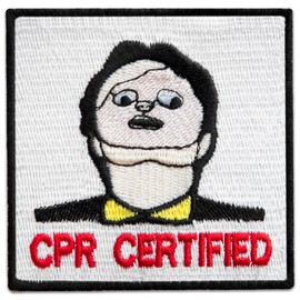 Bluyellow CPR Certified Patch, Embroidered Morale Patches, Tactical Patches for Backpack, Tactical Vest, Dog Harness, Meme Patch with Hook and Loop, Funny Patches with Sew on Opt, 2.9x2.9 Inches