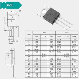 DAOKAI IRF4905 Mosfet Transistor P-Channel 74A 55V IRF4905PBF Inline MOSFET Transistor TO-220AB with Aluminum Heatsink Screwdriver Assembly Kits for DIY (20 Pack)