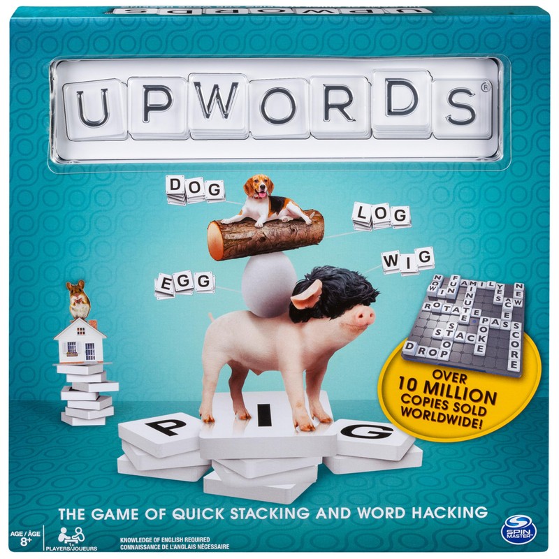 Spin Master Games, Upwords, Classic Word Game with Stackable Letter