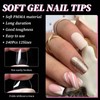 LuckForever 240pc Short Square Fake Nails Tips Clear Press on