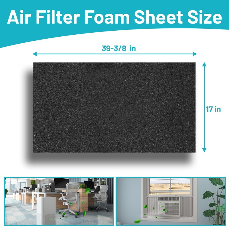 Chiligent Cut to Fit Foam Pad Pre Filter, 17"x 39.4"