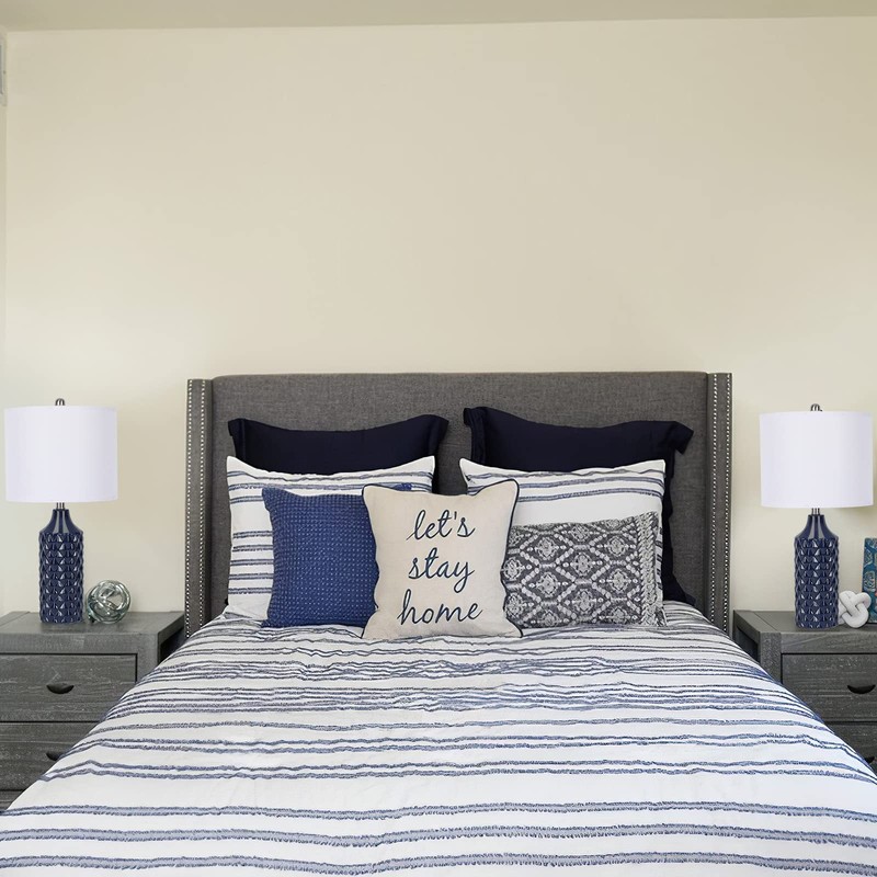 Qingmiao Modern Ceramic Table Lamp, Set of 2 - Navy